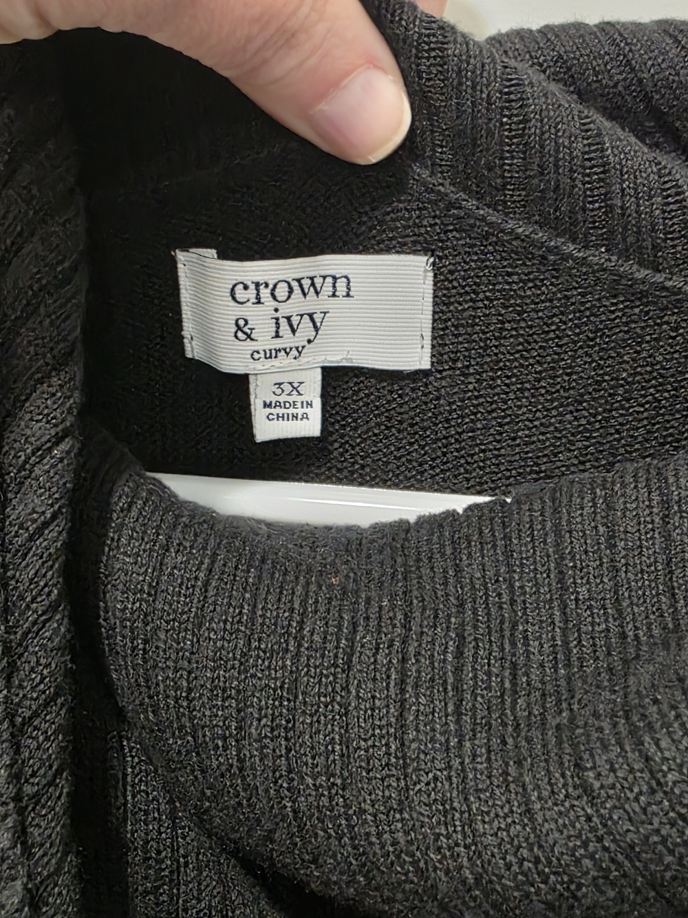 crown & ivy Black Ribbed Turtleneck Sweater